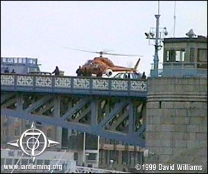 Big Bond chopper at Tower Bridge