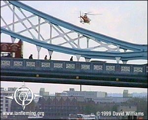 Big Bond chopper at Tower Bridge