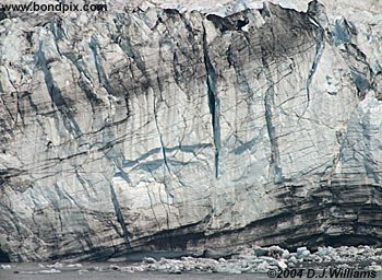 cracks in the ice of turner glacier