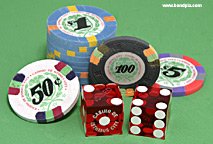 James Bond casino dice and chips