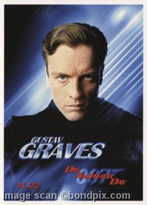 Gustav Graves in  the James Bond 007 film 'Die Another Day' postcard