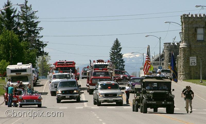 Deer-Lodge-Parade_14660.jpg - Classic vehicles, vintage and muscle cars and tractors drive along Main Street during the Territorial Days Parade in Deer Lodge Montana, June 14th 2008
