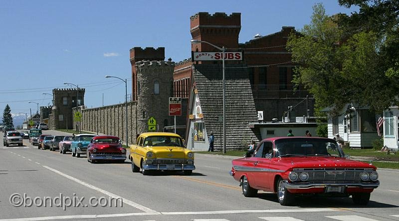 Deer-Lodge-Parade_14707.jpg - Classic vehicles, vintage and muscle cars and tractors drive along Main Street during the Territorial Days Parade in Deer Lodge Montana, June 14th 2008