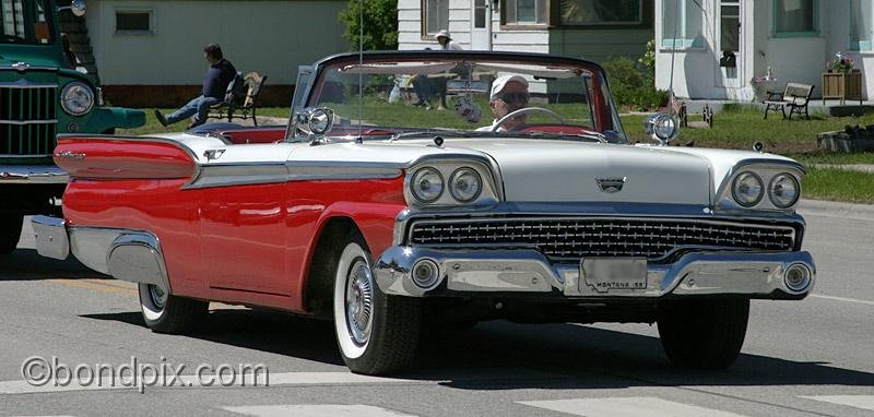 Deer-Lodge-Parade_14722.jpg - Classic vehicles, vintage and muscle cars and tractors drive along Main Street during the Territorial Days Parade in Deer Lodge Montana, June 14th 2008