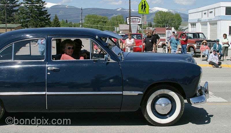 Deer-Lodge-Parade_14738.jpg - Classic vehicles, vintage and muscle cars and tractors drive along Main Street during the Territorial Days Parade in Deer Lodge Montana, June 14th 2008