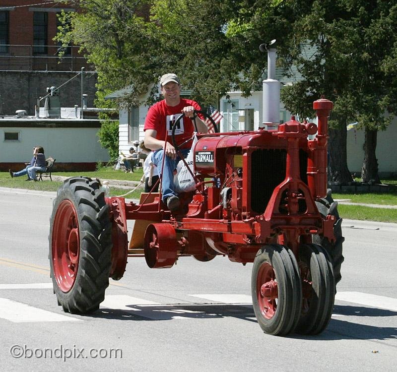 Deer-Lodge-Parade_14782.jpg - Vintage tractors drive along Main Street during the Territorial Days Parade in Deer Lodge Montana, June 14th 2008