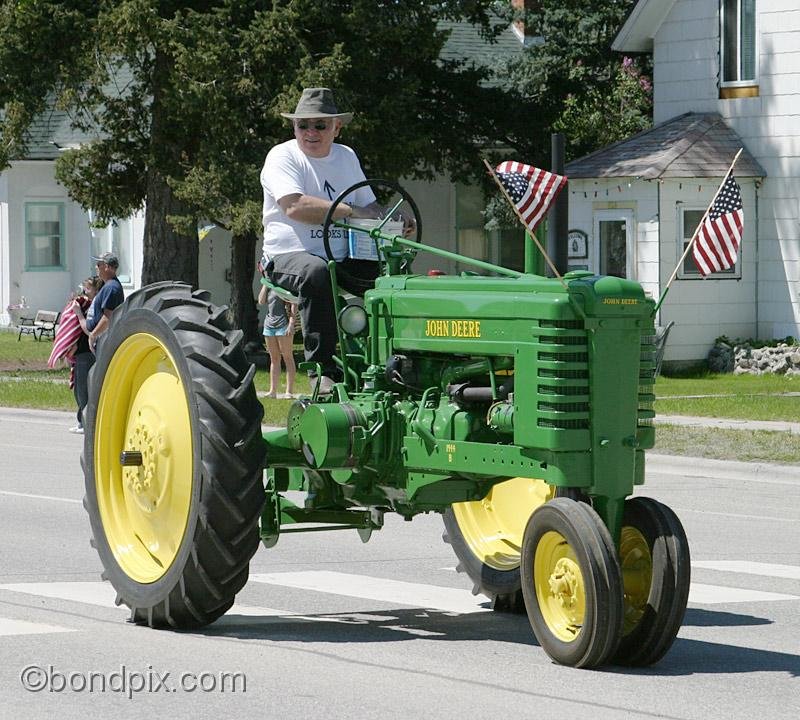 Deer-Lodge-Parade_14786.jpg - Vintage tractors drive along Main Street during the Territorial Days Parade in Deer Lodge Montana, June 14th 2008