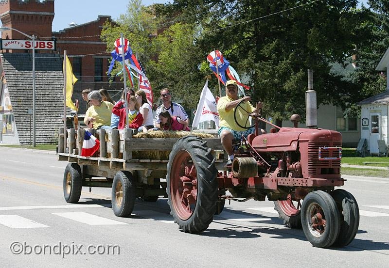 Deer-Lodge-Parade_14792.jpg - Vintage tractors drive along Main Street during the Territorial Days Parade in Deer Lodge Montana, June 14th 2008