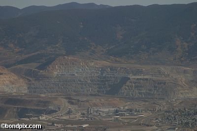 Aerial views over Butte in Montana