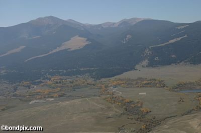 Aerial views over the Deer Lodge valley, Deer Lodge, Anaconda and Butte in Montana