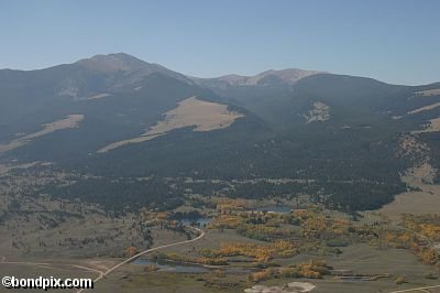 Aerial views over the Deer Lodge valley, Deer Lodge, Anaconda and Butte in Montana