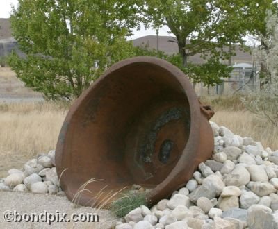 Mining equipment at the Smelter Stack site in Anaconda, Montana