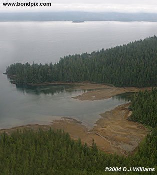 aerial photo over behm canal alaska